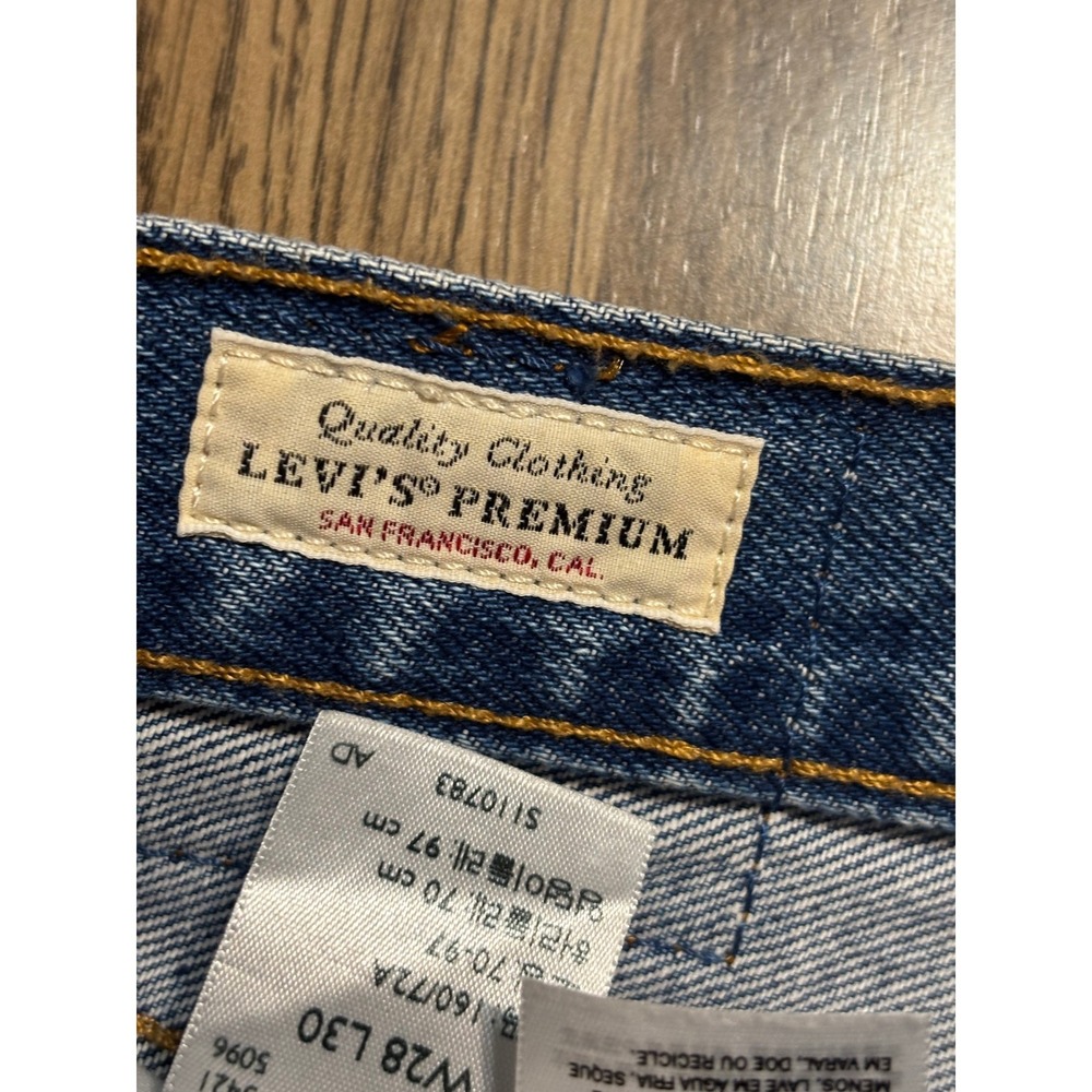 Levi's 501 Original Fit Jeans Women W28 L30 Blue Denim Distressed Good Used - Picture 9 of 13